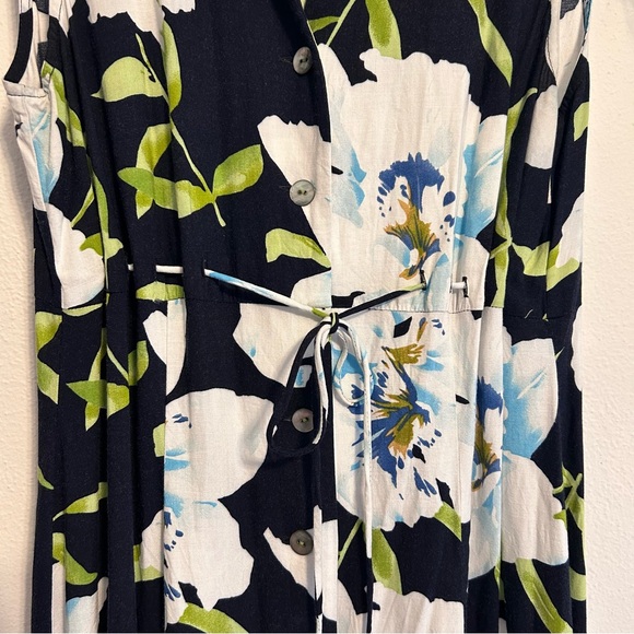 Vintage Floral Maxi Dress 100% Rayon Size 10 - Picture 4 of 6